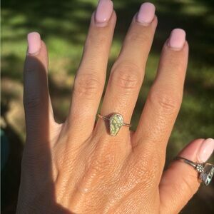 Elegant Silver and Green Stone Ring